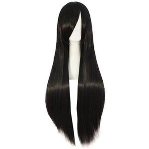 32" 80cm Long Straight Anime Costume Cosplay Wig Party Wig (Black)